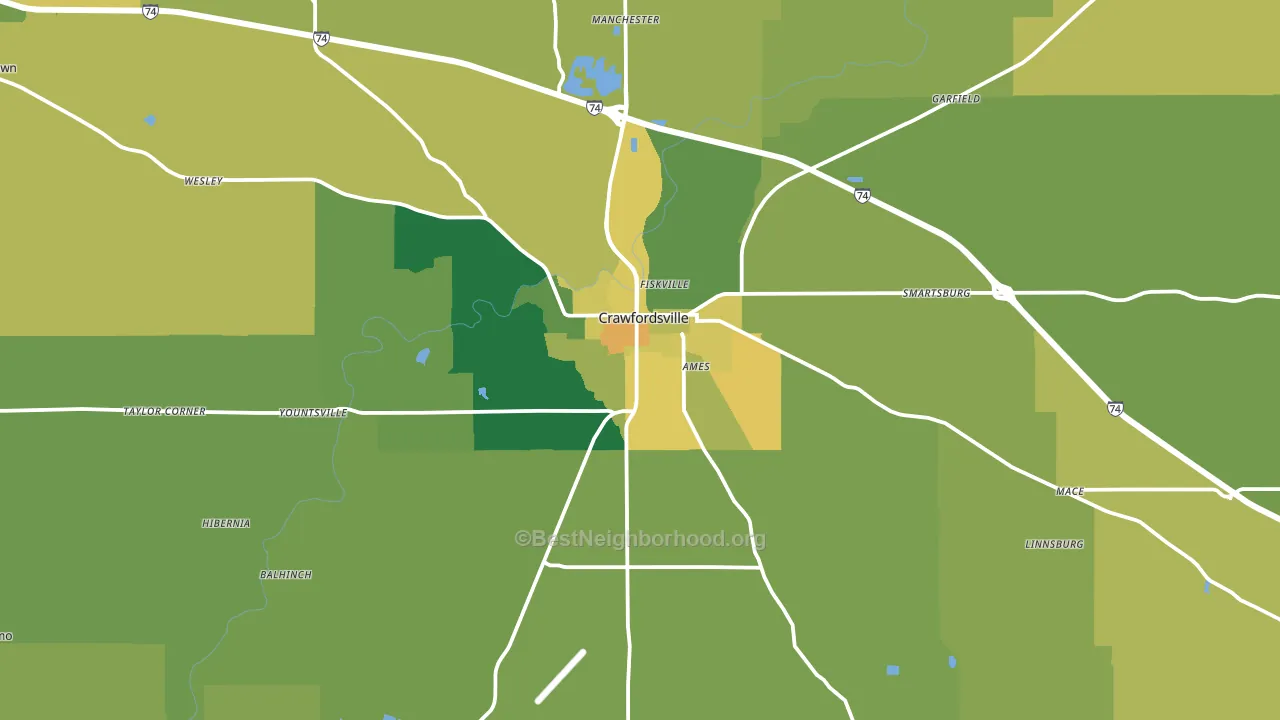 Montgomery County, IN block-group voter-turnout map