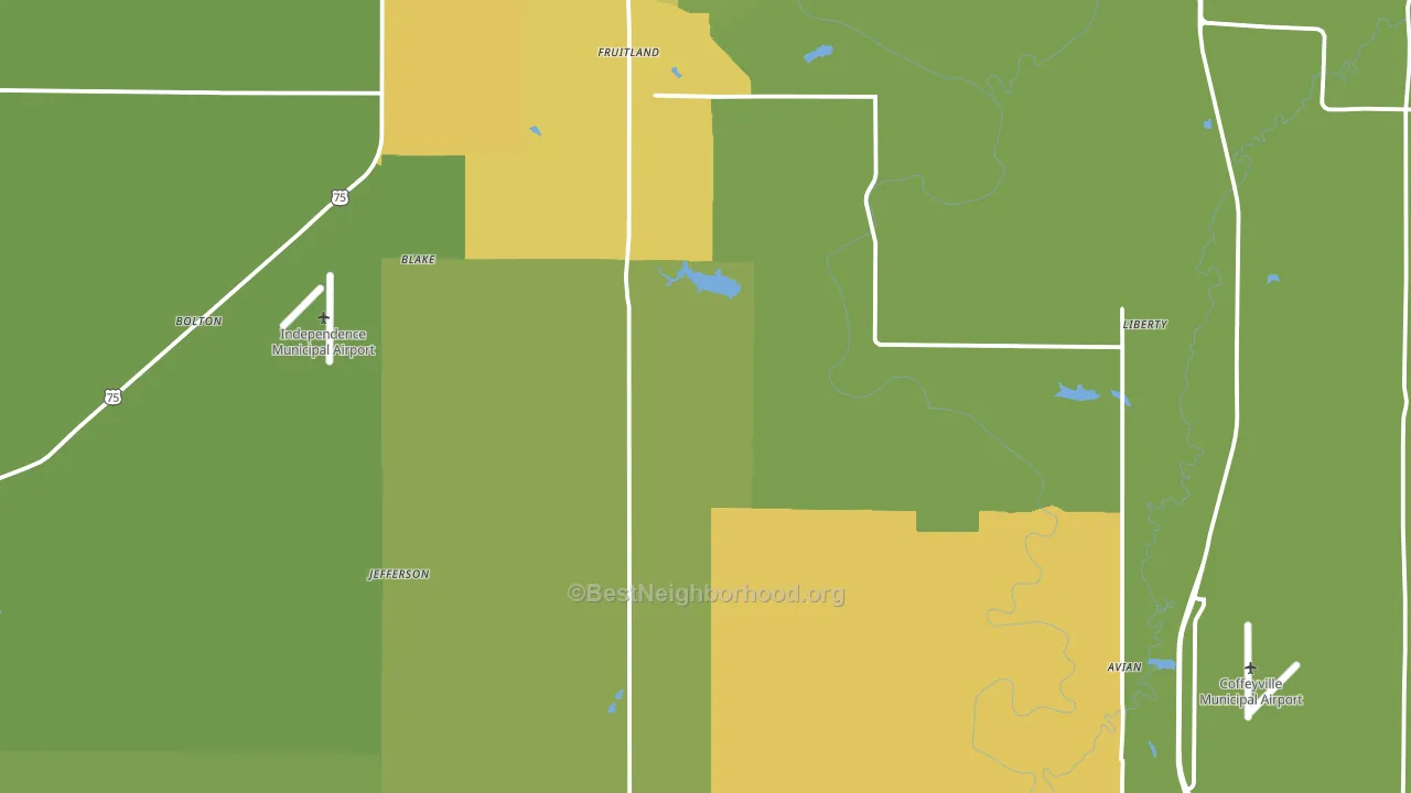 Montgomery County, KS block-group voter-turnout map