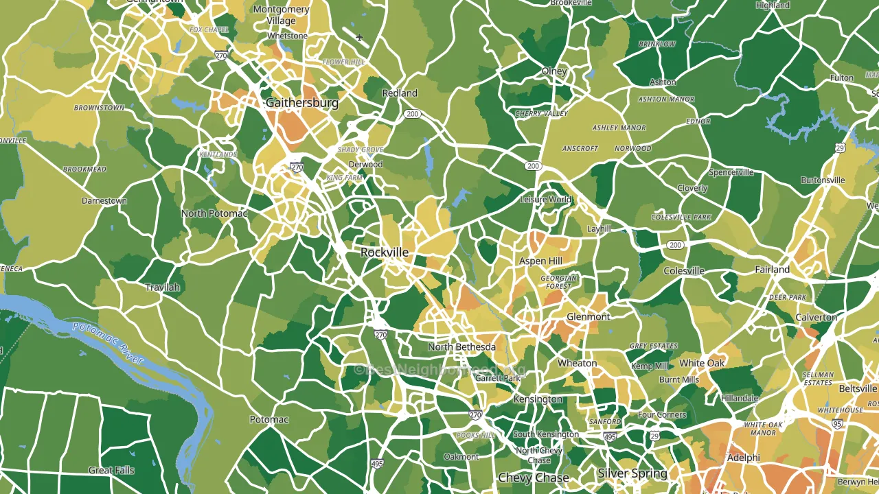Montgomery County, MD block-group voter-turnout map