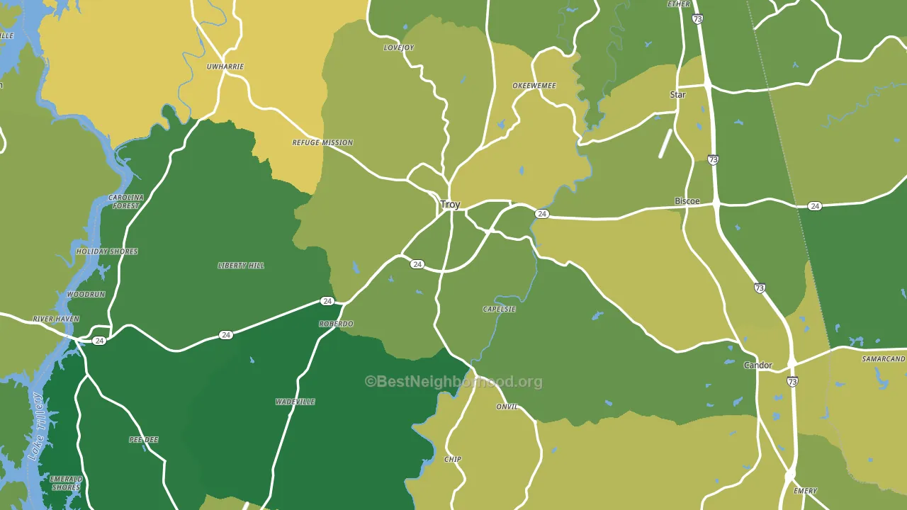 Montgomery County, NC block-group voter-turnout map