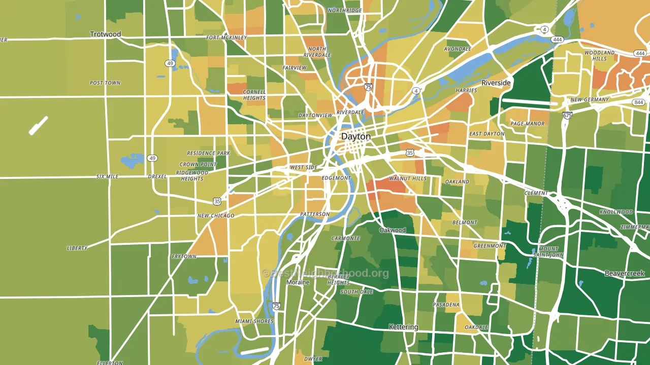 Montgomery County, OH block-group voter-turnout map