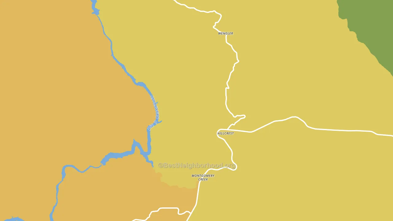 Montgomery Creek, CA block-group voter-turnout map