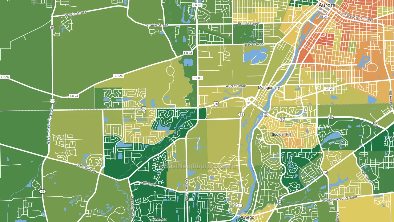 Montgomery, IL block-group voter-turnout map