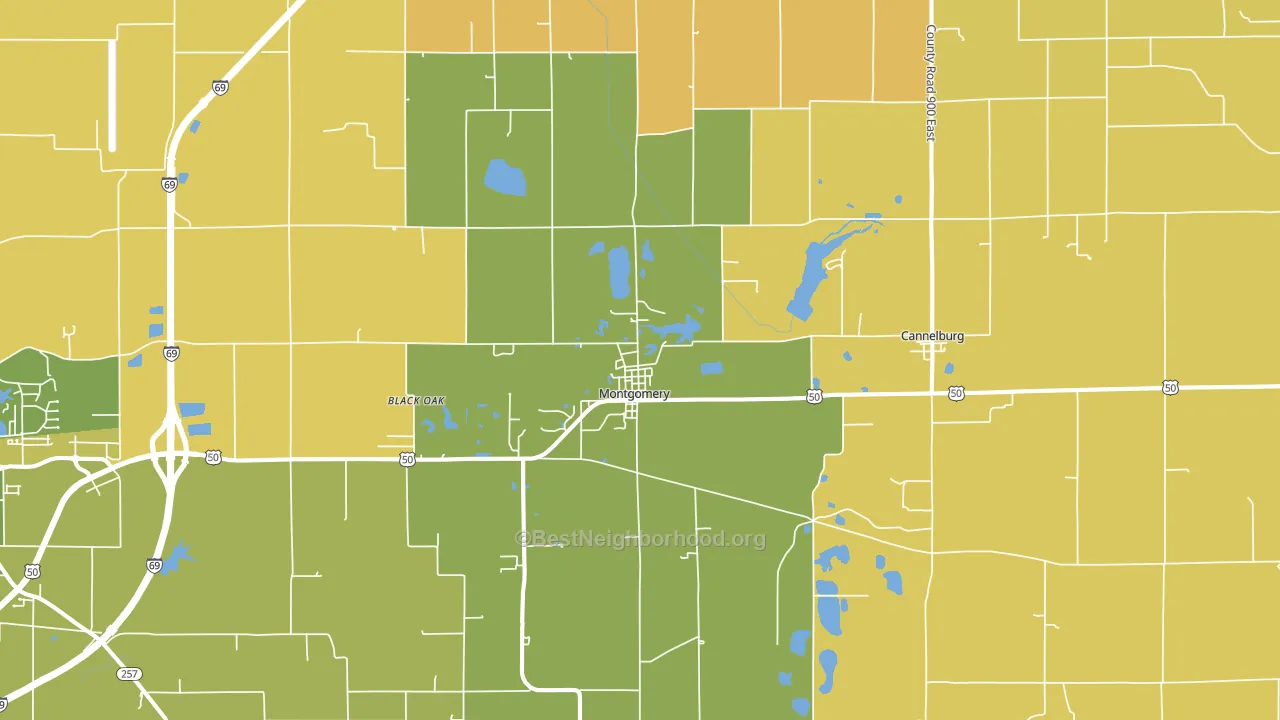 Montgomery, IN block-group voter-turnout map