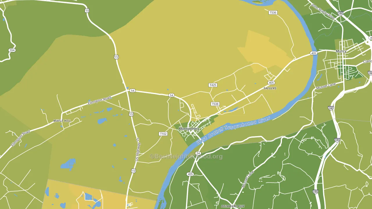 Montgomery, PA block-group voter-turnout map