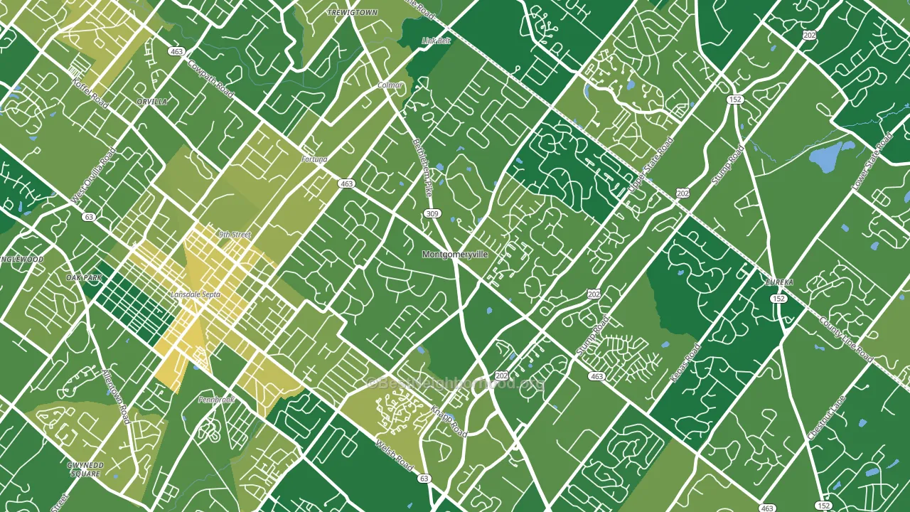 Montgomeryville, PA block-group voter-turnout map