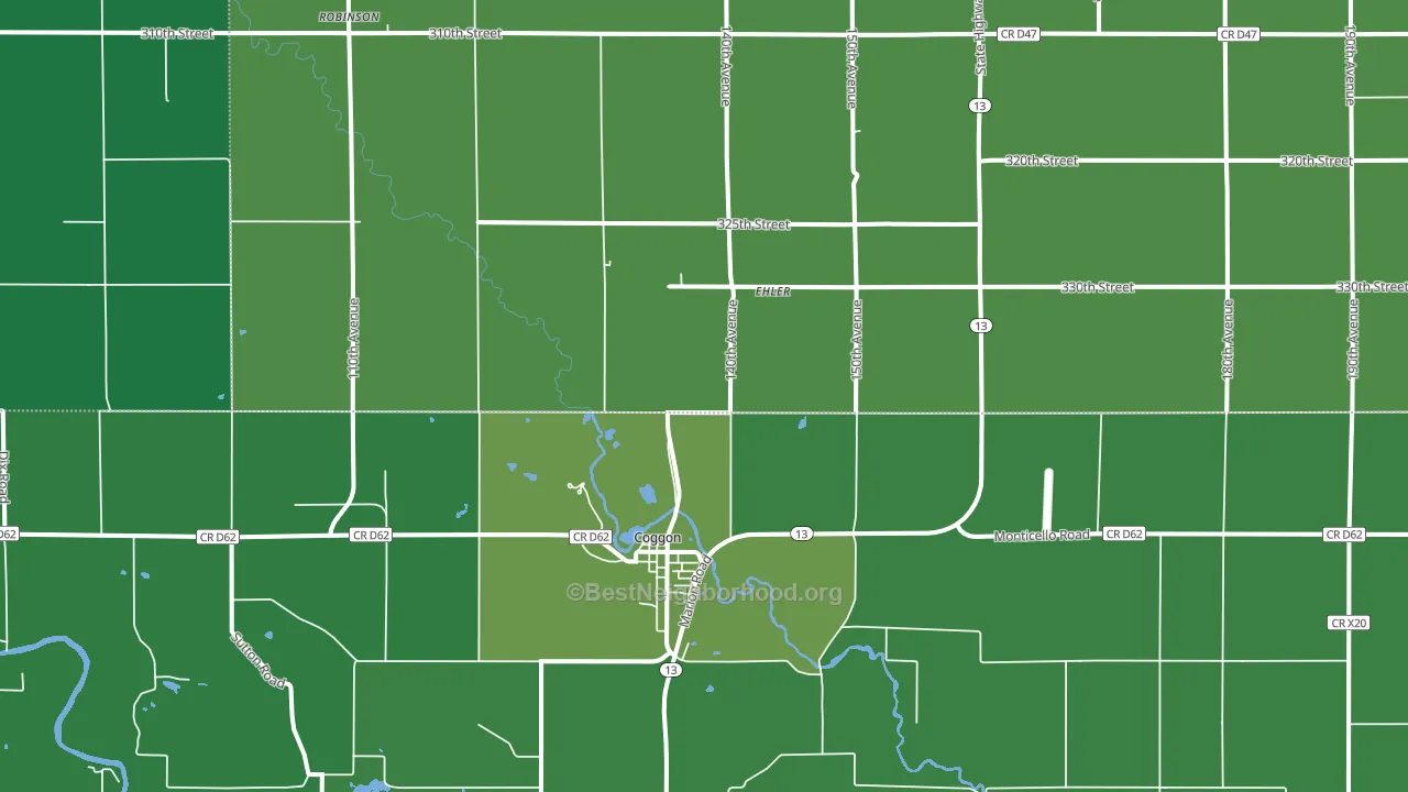 Monti, IA block-group voter-turnout map