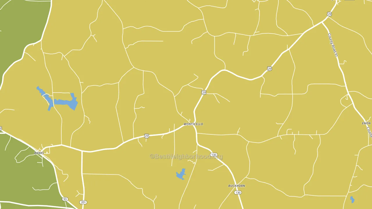 Monticello, AL block-group voter-turnout map