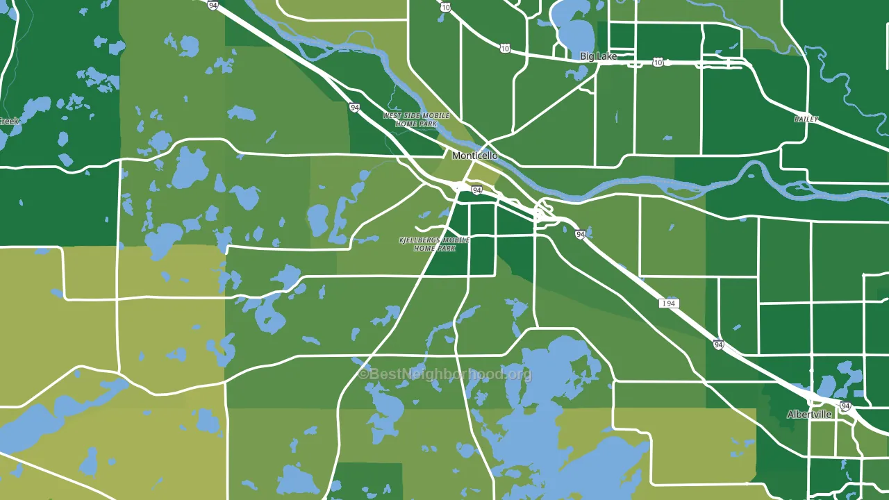 Monticello, MN block-group voter-turnout map