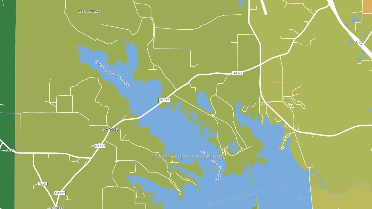 Monticello, TX block-group voter-turnout map