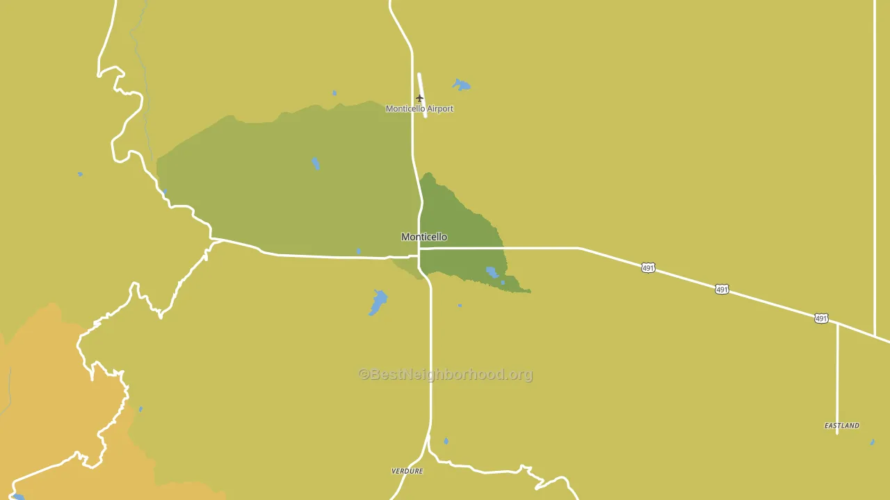 Monticello, UT block-group voter-turnout map