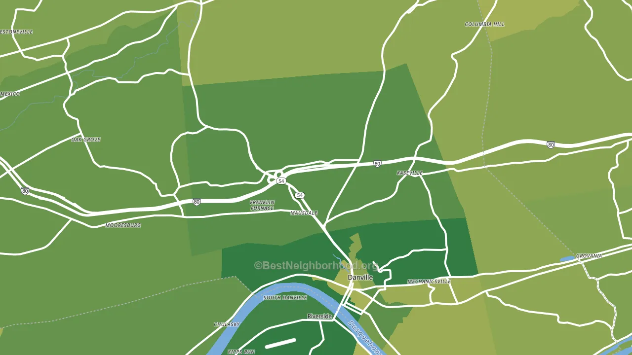 Montour County, PA block-group voter-turnout map