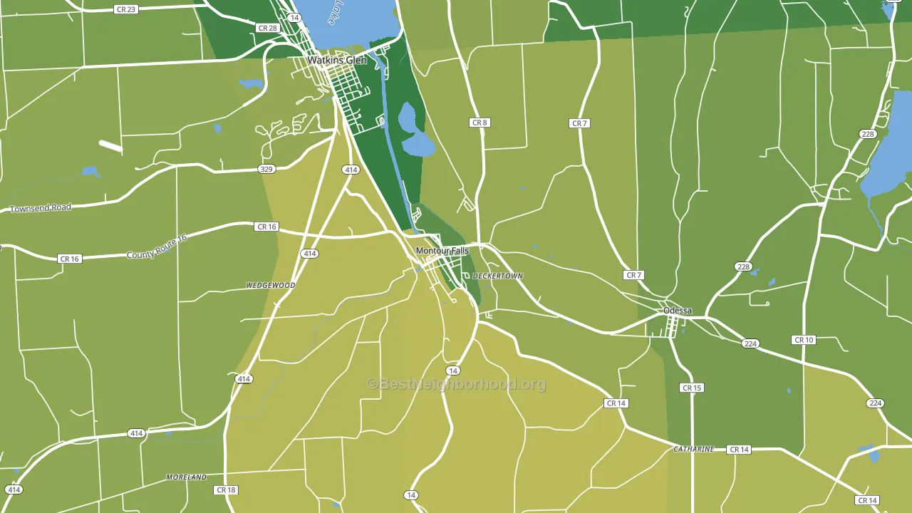 Montour Falls, NY block-group voter-turnout map