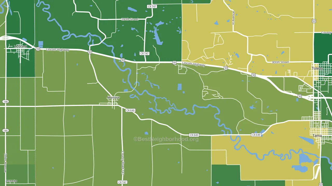 Montour, IA block-group voter-turnout map