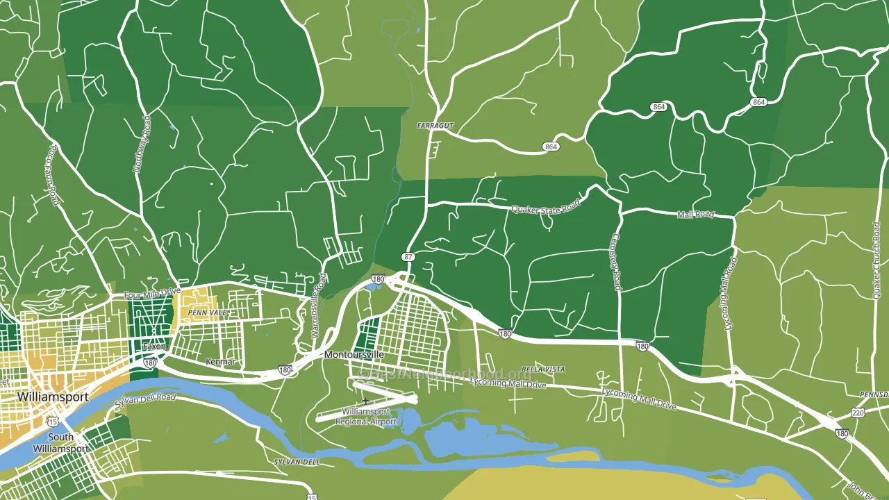 Montoursville, PA block-group voter-turnout map