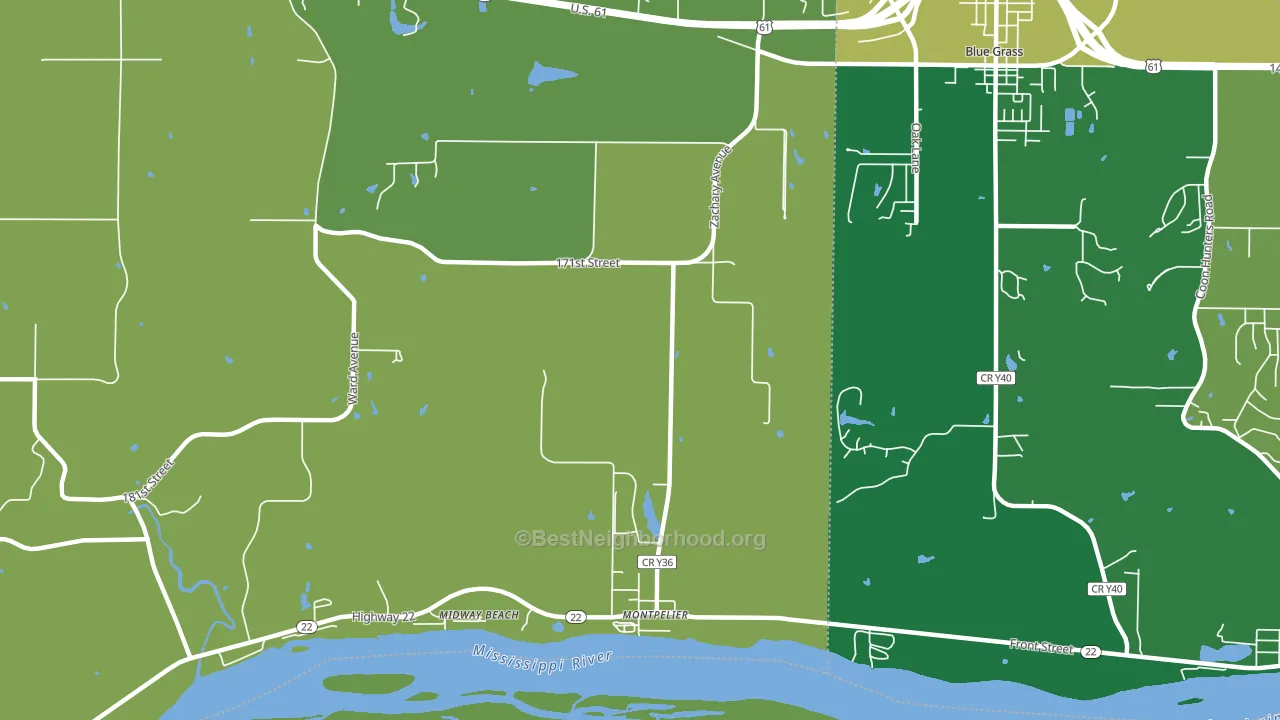 Montpelier, IA block-group voter-turnout map