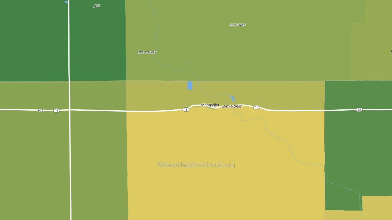Montpelier, IN block-group voter-turnout map