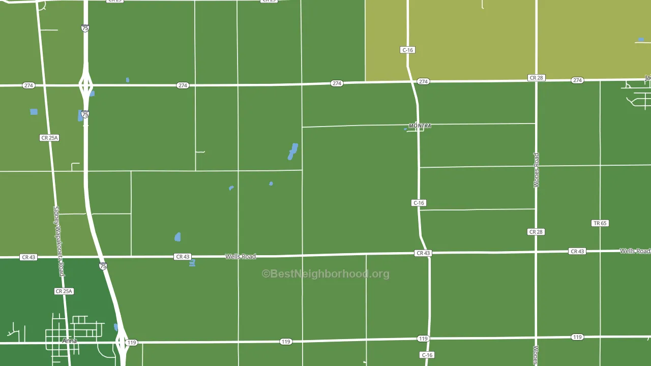 Montra, OH block-group voter-turnout map