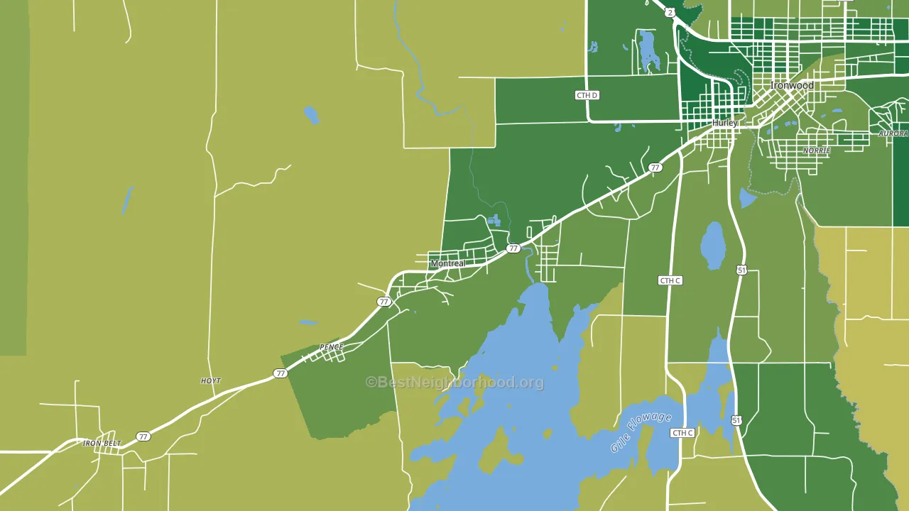 Montreal, WI block-group voter-turnout map