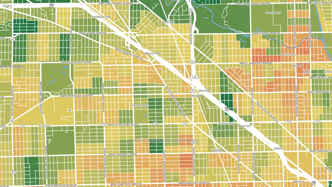 Montrose, Chicago, IL block-group voter-turnout map