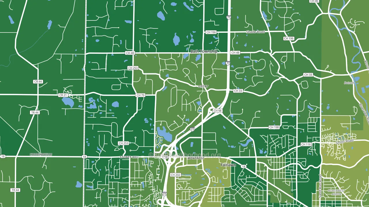 Montrose-Ghent, OH block-group voter-turnout map