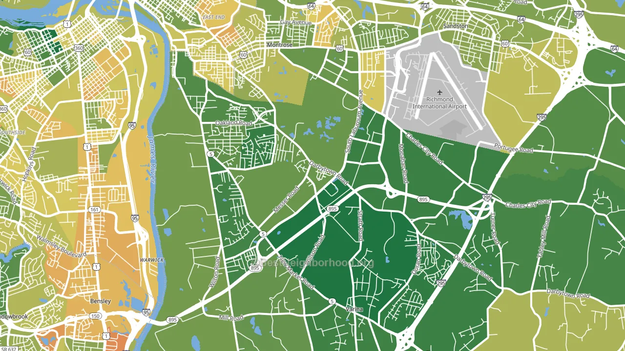 Montrose Heights, VA block-group voter-turnout map