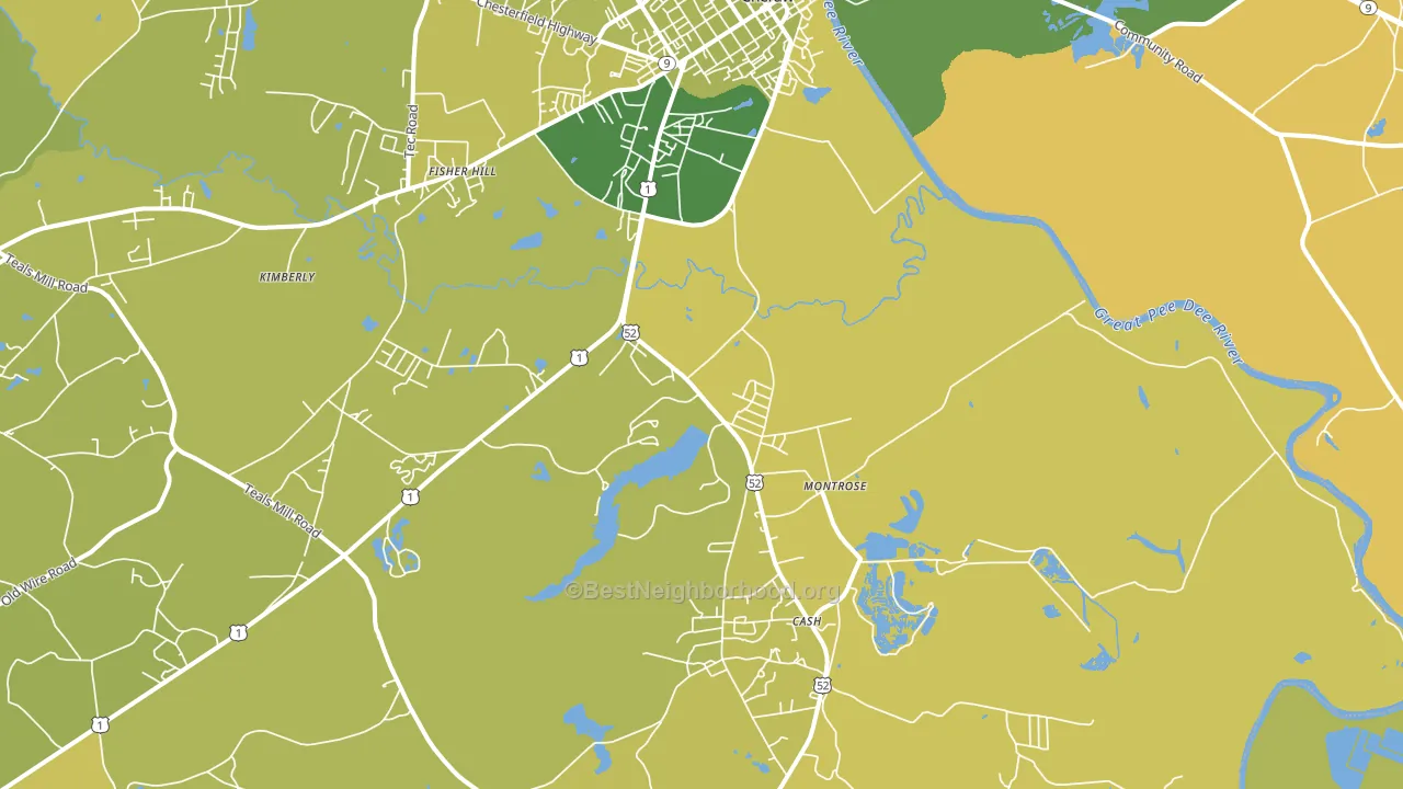 Montrose, SC block-group voter-turnout map