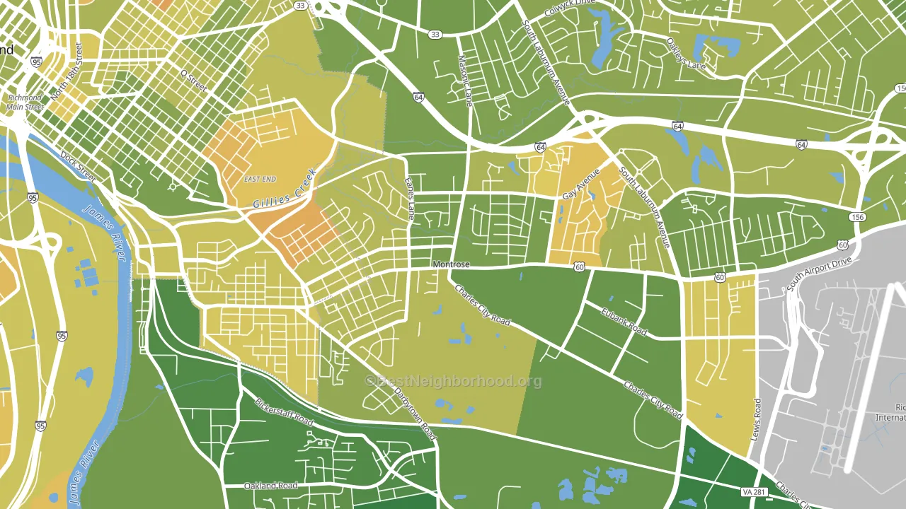 Montrose, VA block-group voter-turnout map