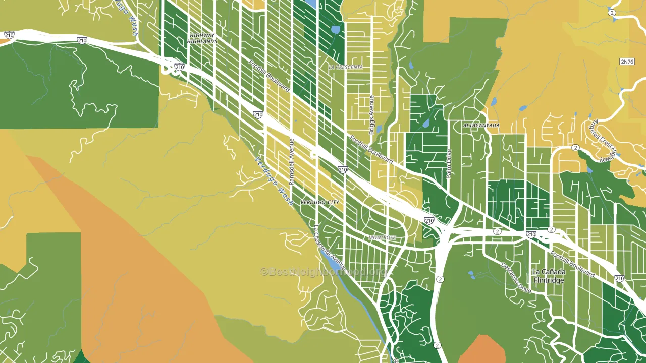 Montrose Verdugo City, La Crescenta, CA block-group voter-turnout map