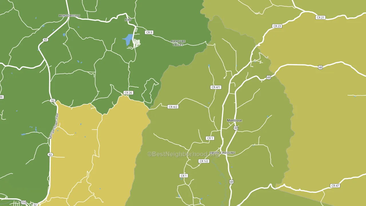 Montrose, WV block-group voter-turnout map