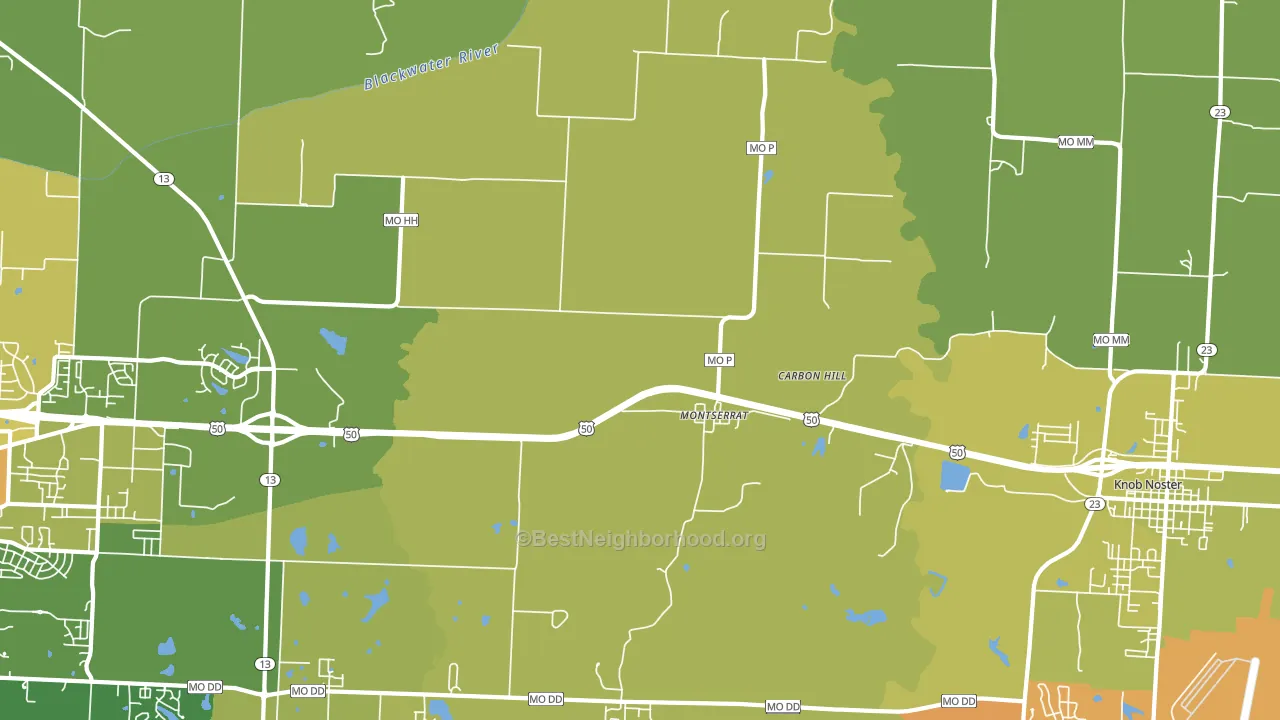 Montserrat, MO block-group voter-turnout map