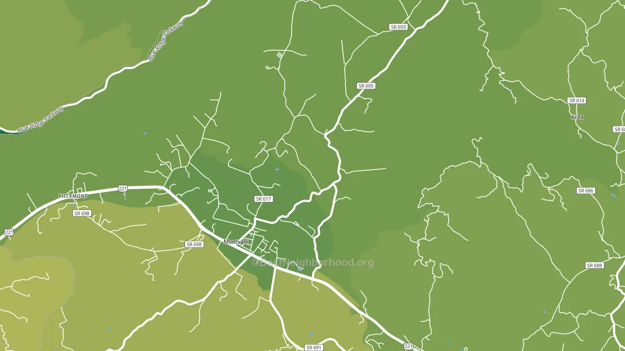 Montvale, VA block-group voter-turnout map