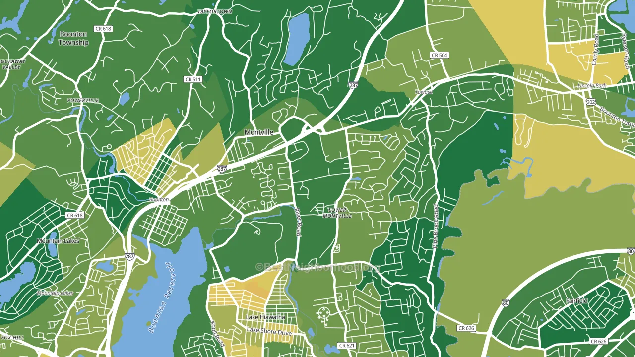 Montville, NJ block-group voter-turnout map