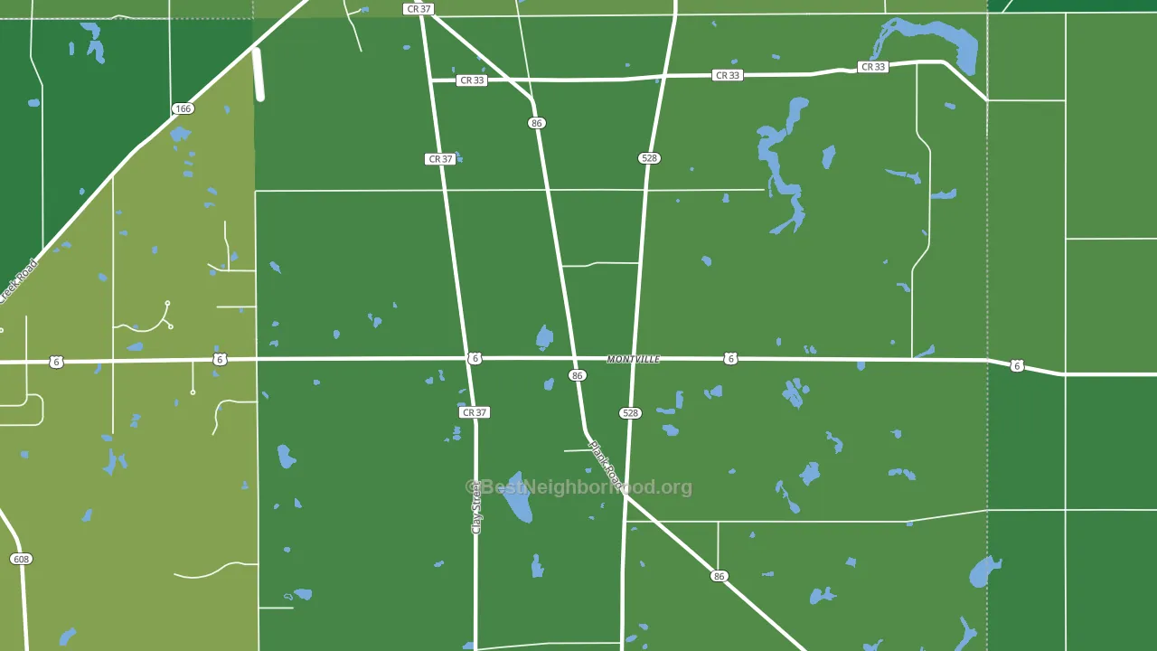 Montville, OH block-group voter-turnout map