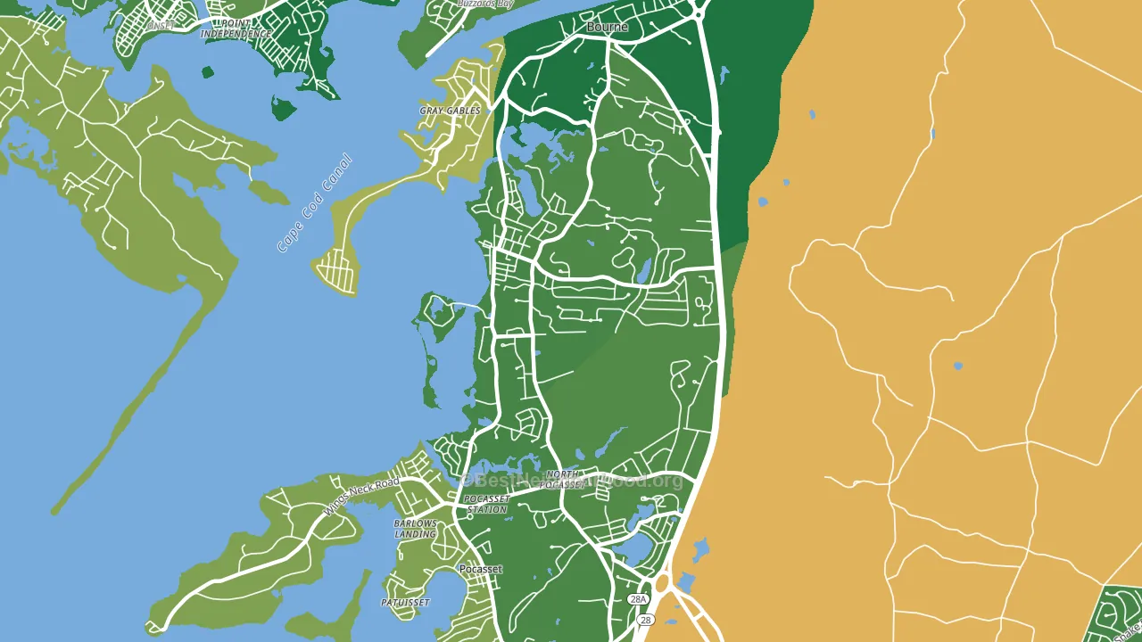 Monument Beach, MA block-group voter-turnout map