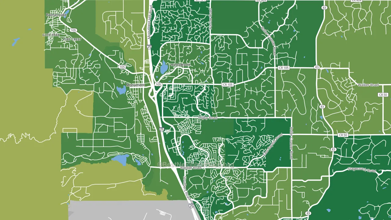 Monument, CO block-group voter-turnout map