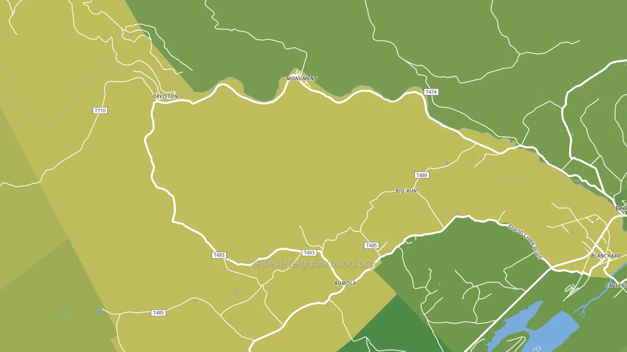Monument, PA block-group voter-turnout map