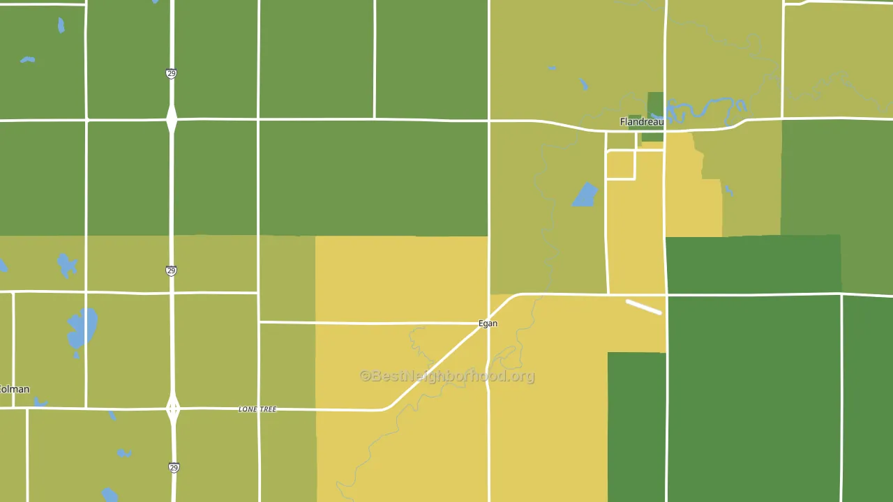 Moody County, SD block-group voter-turnout map