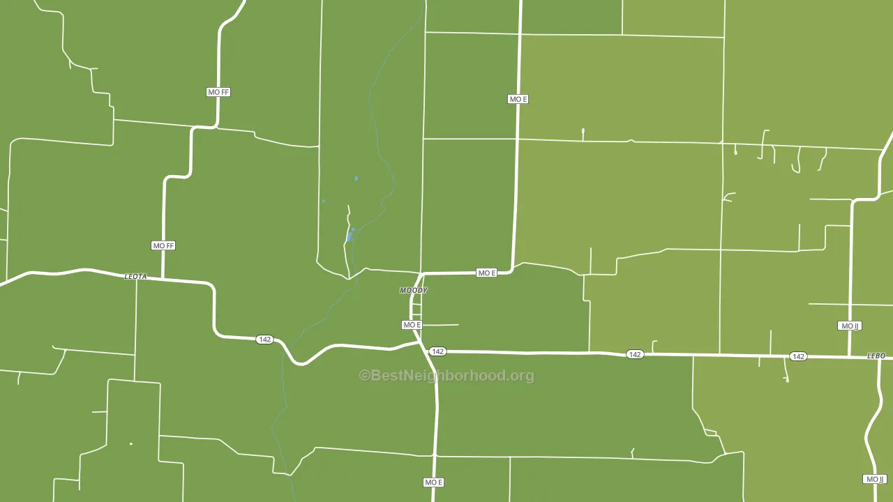 Moody, MO block-group voter-turnout map