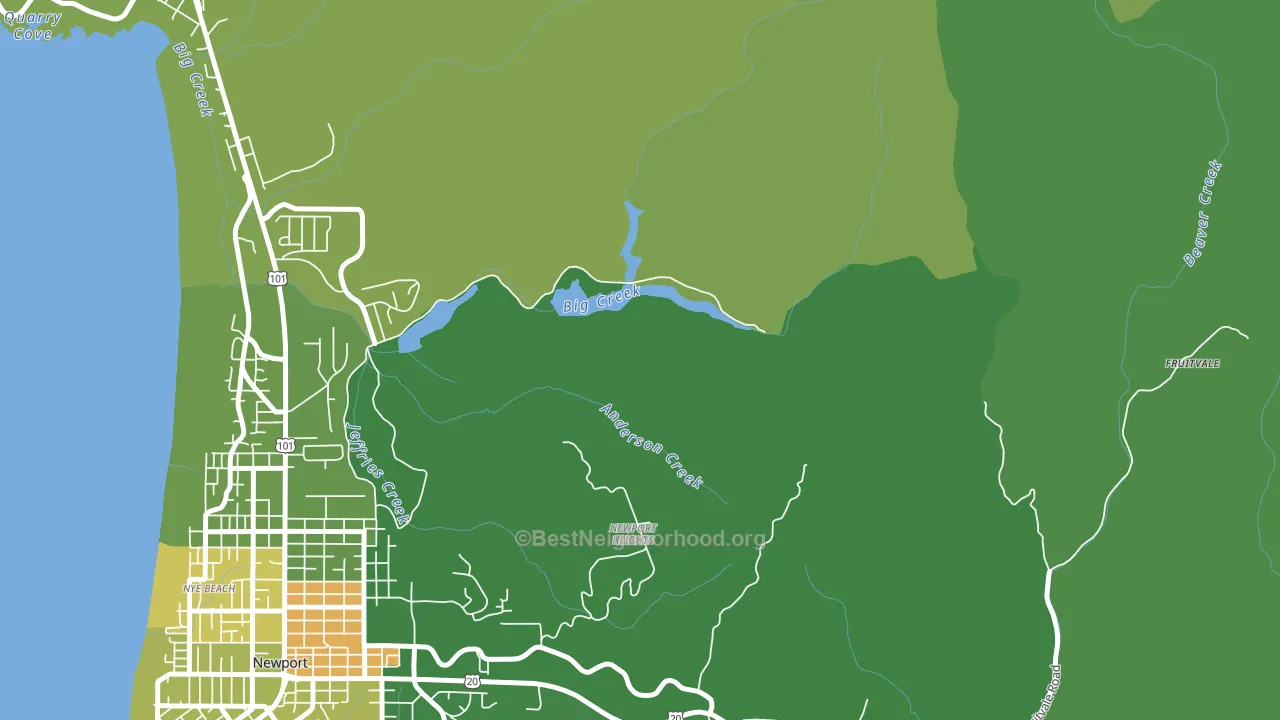 Moody, OR block-group voter-turnout map