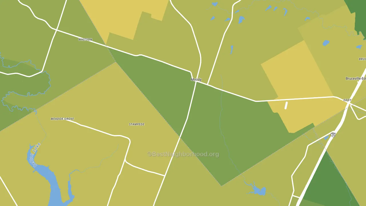 Moody, TX block-group voter-turnout map
