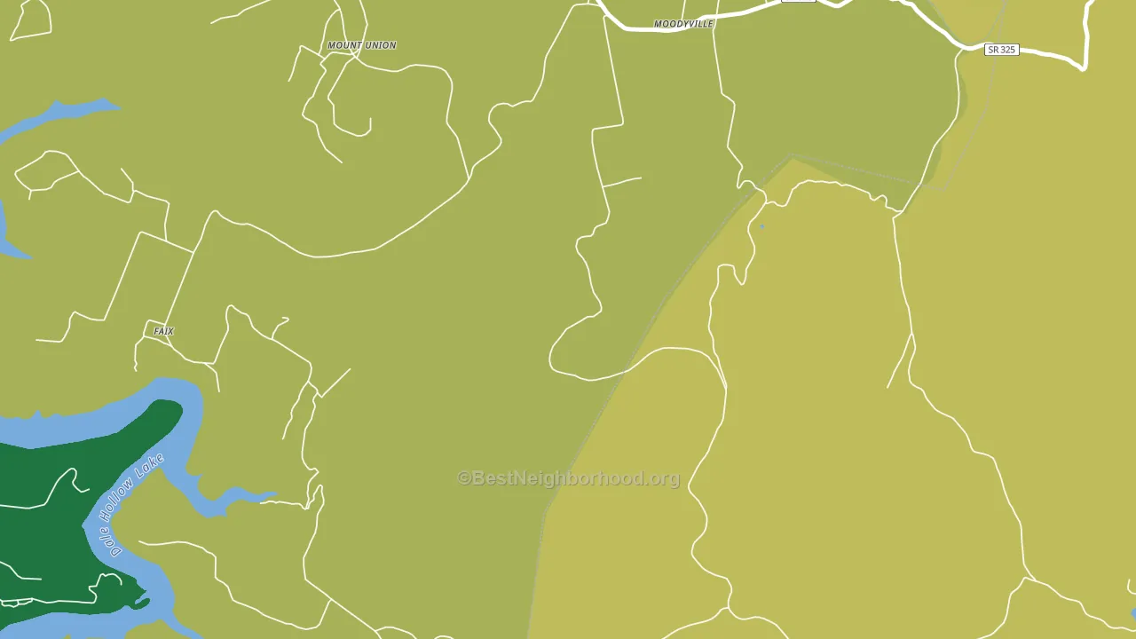 Moodyville, TN block-group voter-turnout map
