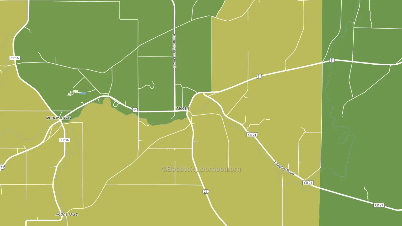 Mooers, NY block-group voter-turnout map