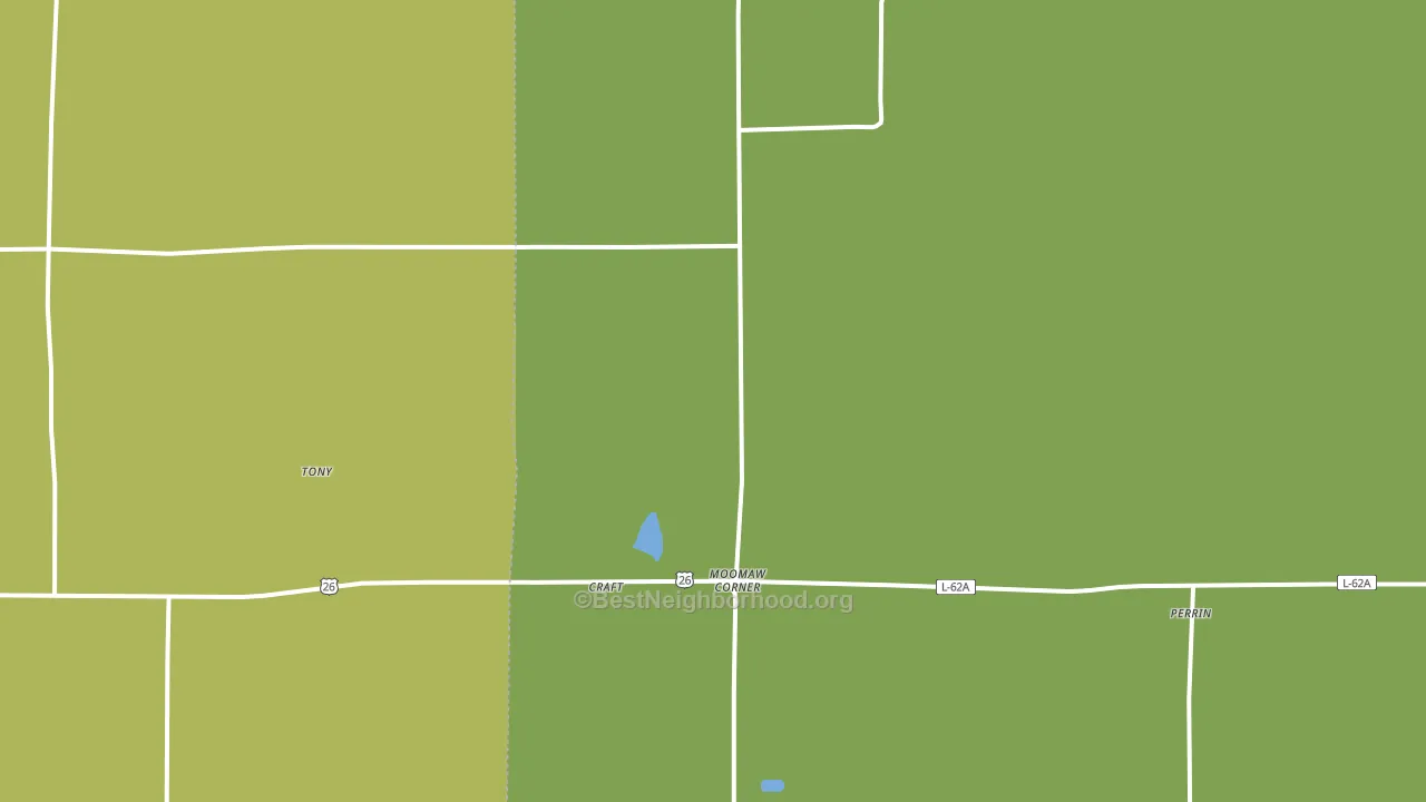 Moomaw Corner, NE block-group voter-turnout map