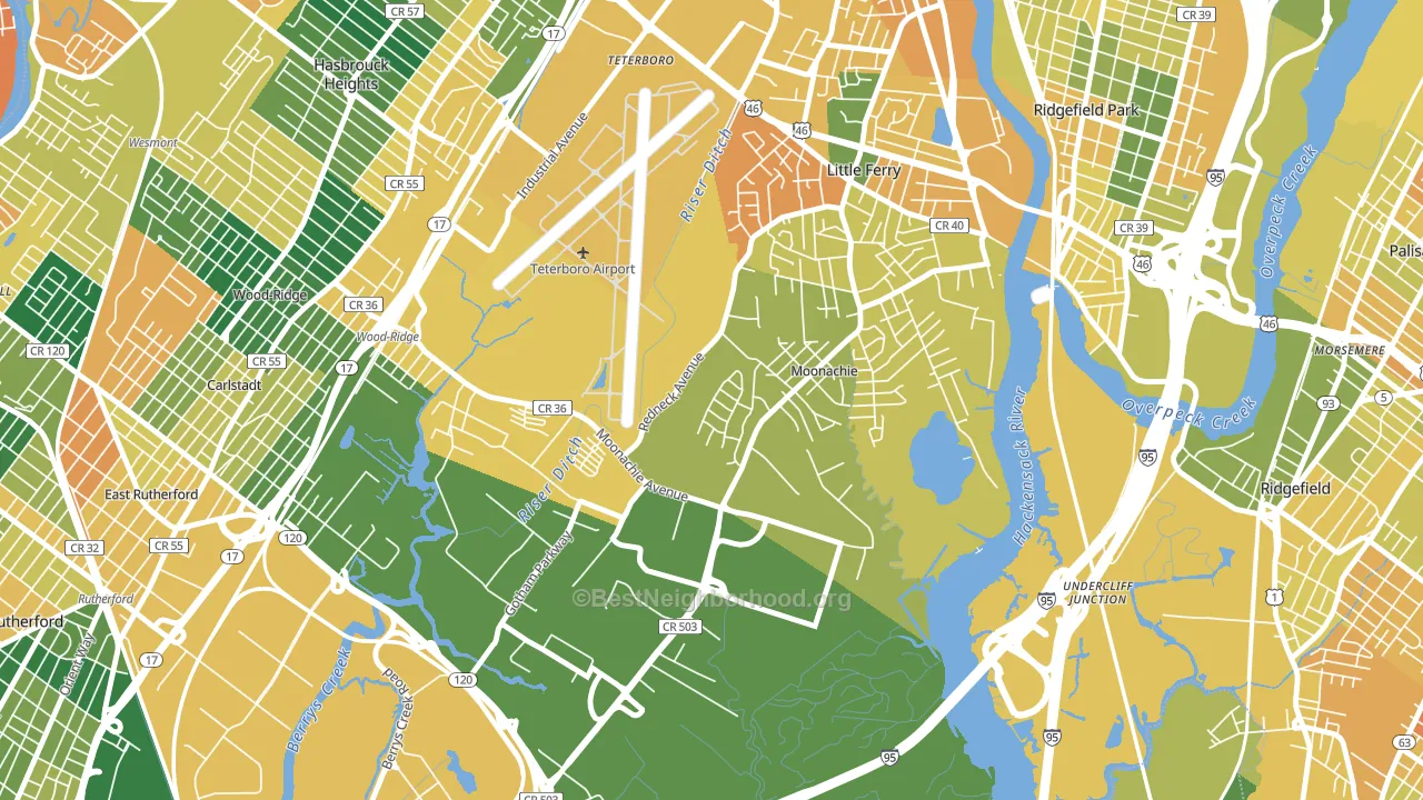 Moonachie, NJ block-group voter-turnout map