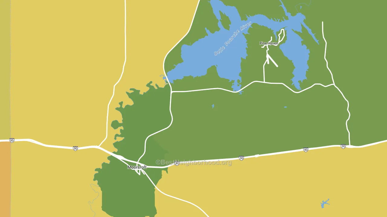 Moorcroft, WY block-group voter-turnout map