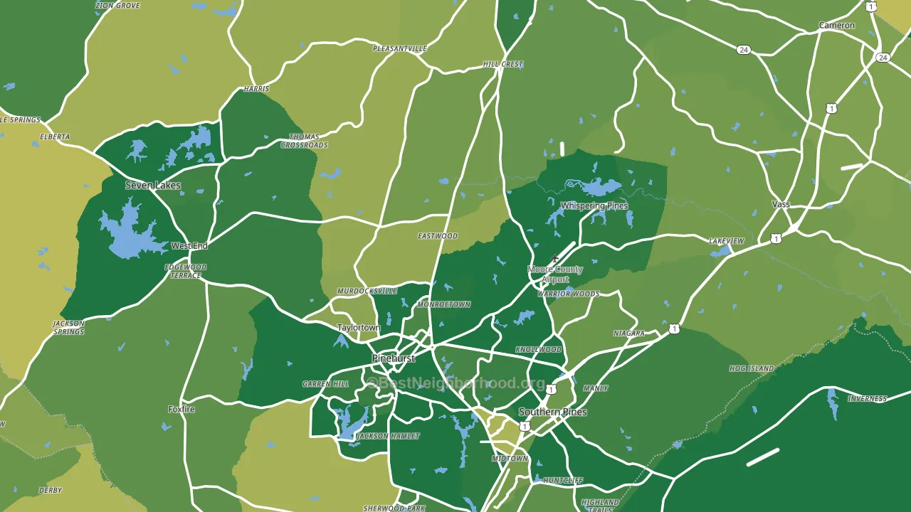 Moore County, NC block-group voter-turnout map
