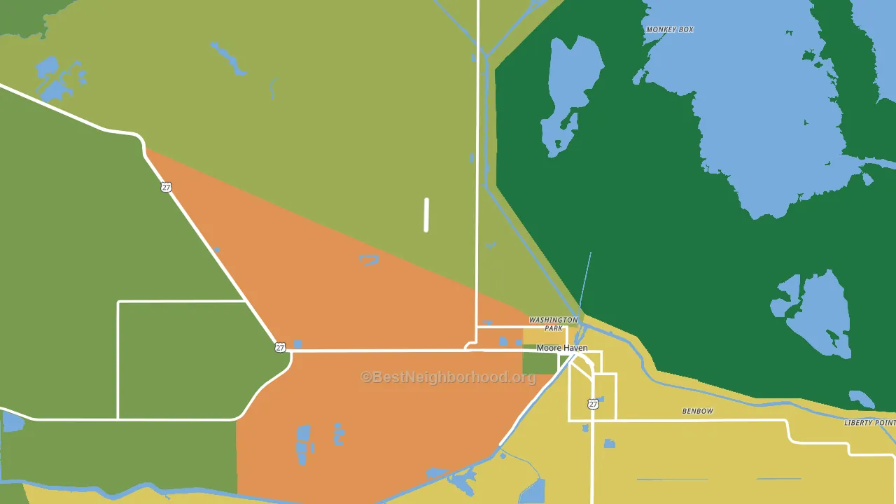 Moore Haven, FL block-group voter-turnout map