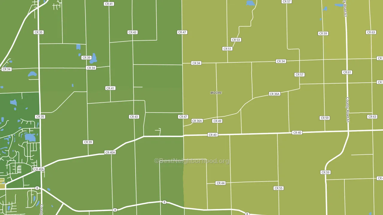 Moore, IN block-group voter-turnout map