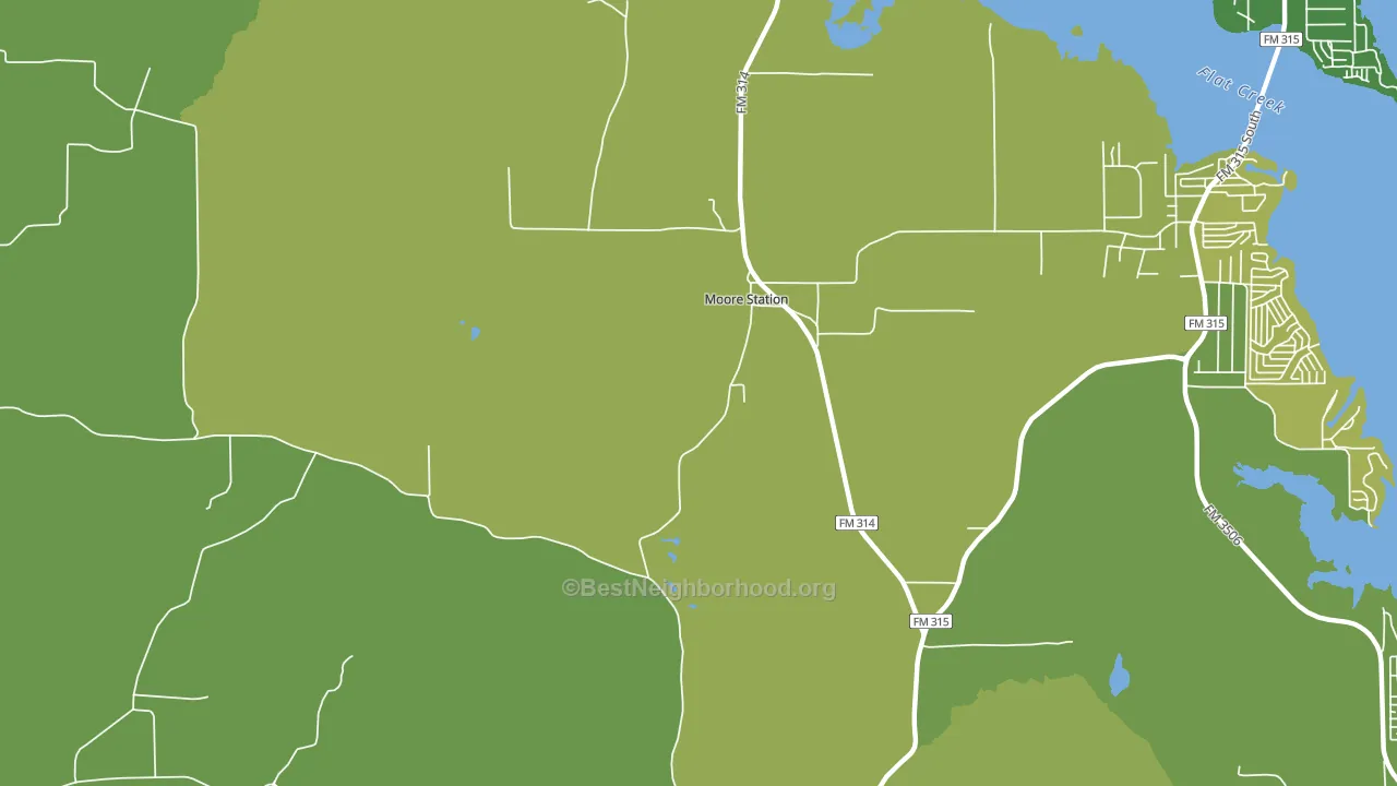 Moore Station, TX block-group voter-turnout map